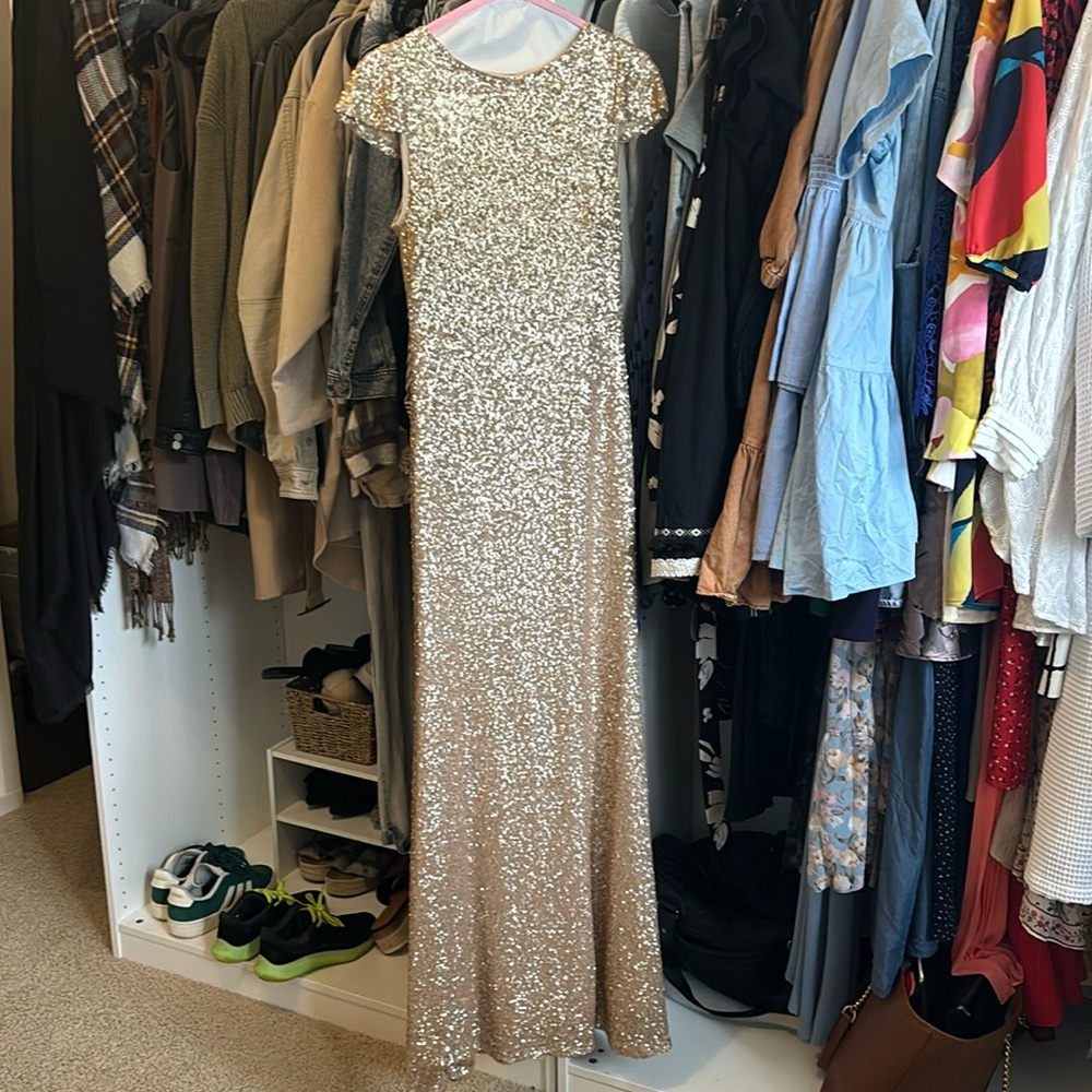Gorgeous sequined gold gown